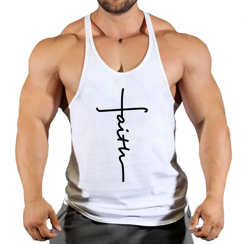 Gym Top Men T-shirts Fitness Man Clothes Muscular Bodybuilding Shirt Singlet Stringer Clothing Vest Men's Singlets Vests Tops