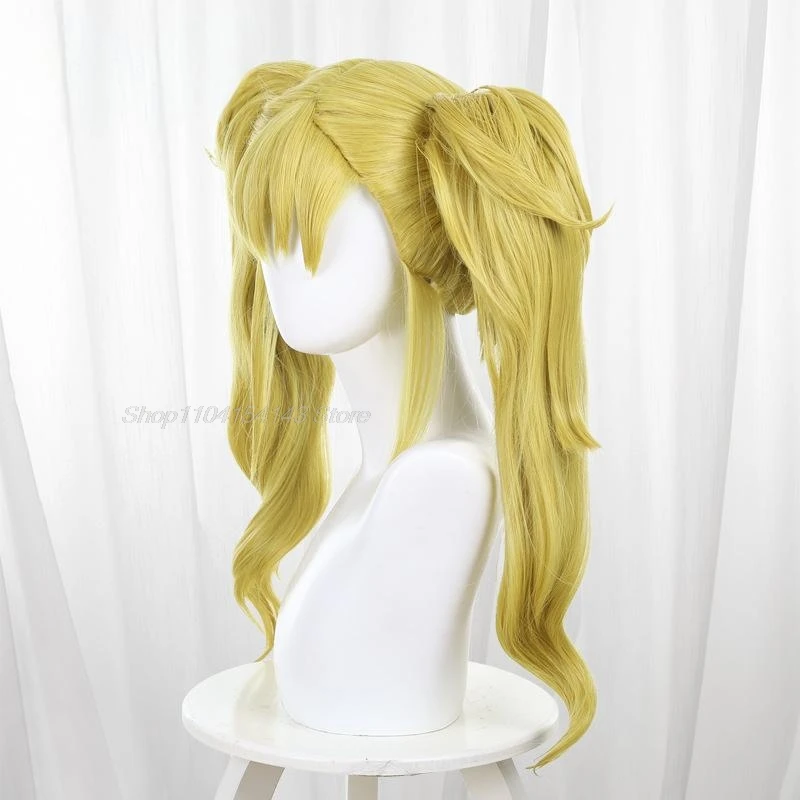 Anime Kaiju No. 8 kikoru shinomiya peruca cosplay longo loiro cabelo duplo cauda grampos de cabelo terceira divisão festa de halloween feminino meninas