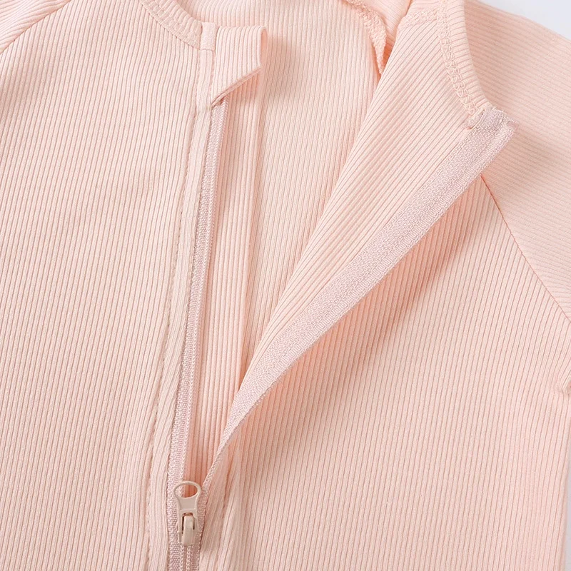 2026 Spring Newborn Baby Boy Romper Bamboo Infant Clothes Short Sleeve Ribbed Bodysuit Kid Girl Jumpsuit Sleeper Pajamas view 4