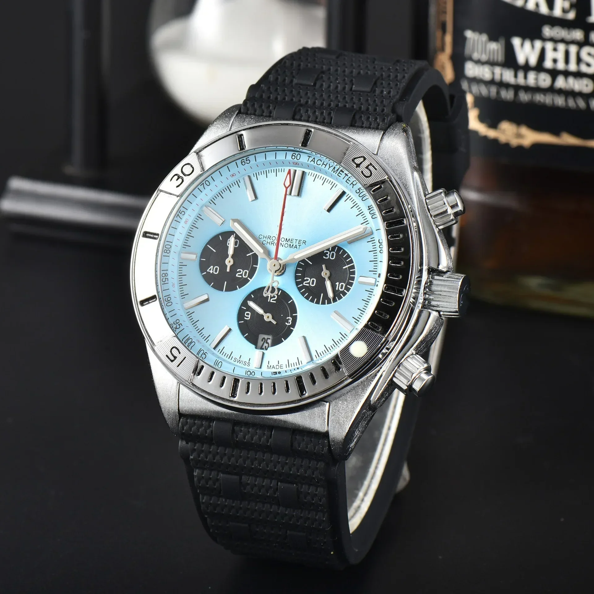 2025 New  Luxury Men's Watches Quartz Sapphire Mirror Waterproof 10 Bar Stainless steel Chronograph