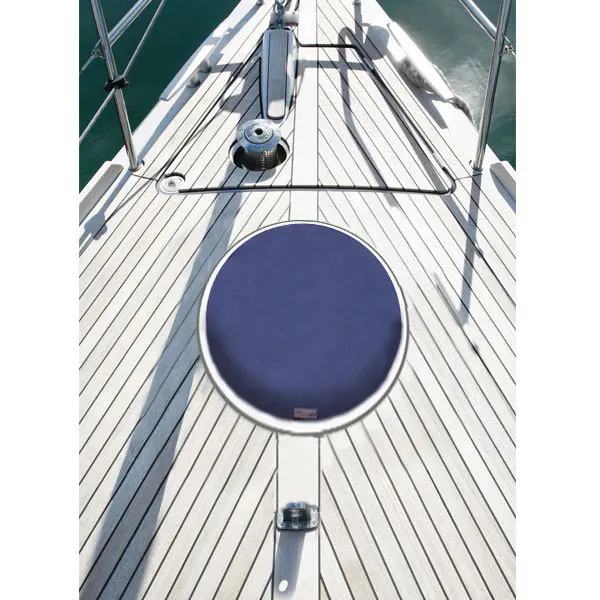 Three types of blue protective canvas round covers for marine cabins
