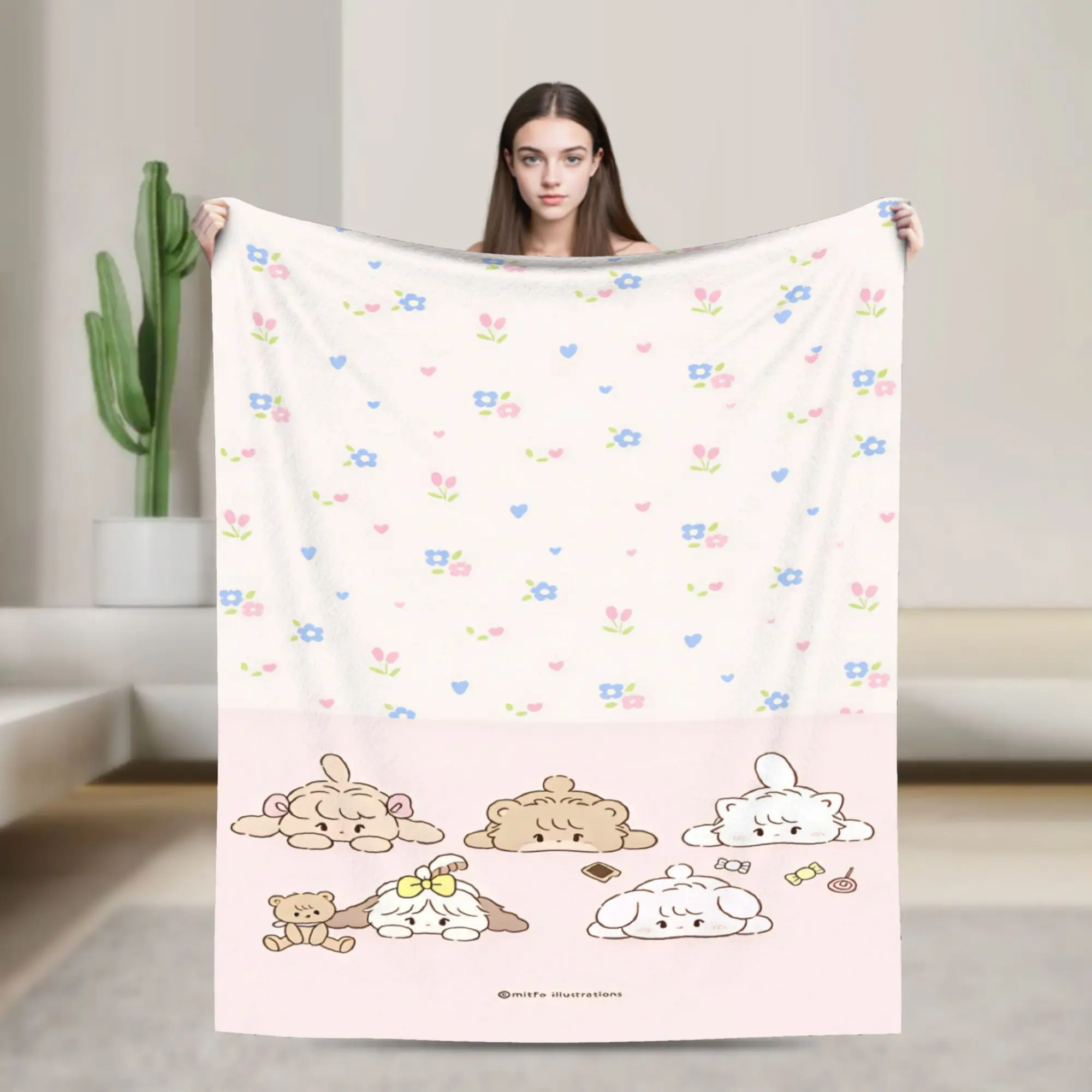 Soft Blankets Travel Office Mikkos Mousses Throw Blanket  Flannel Bedspread For Outdoor Funny Sofa Bed Cover