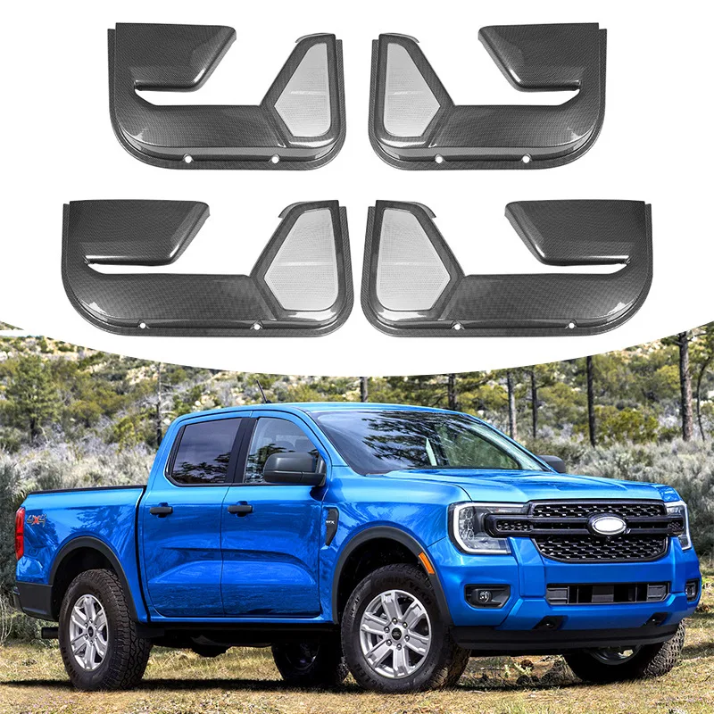 

Car Inner Door Protection Panel Carbon Fiber Pattern Car Side Door Anti-kick Pads Accessories For Ford Ranger T9 2023 2024 2025