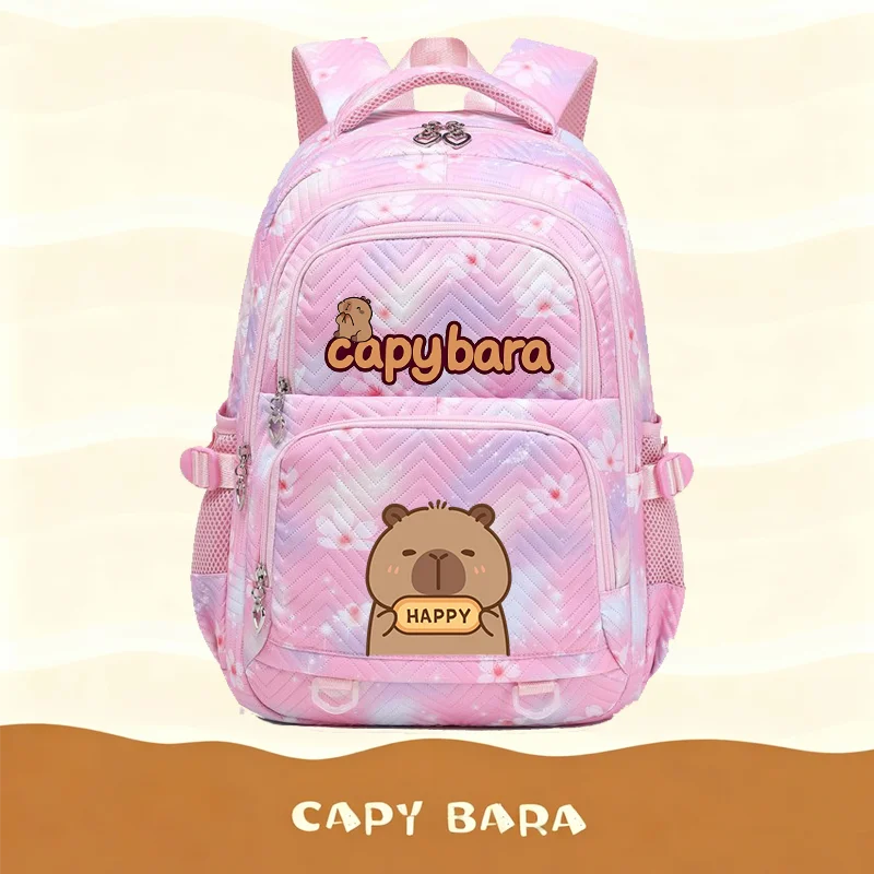 

Милый студенческий водонепроницаемый рюкзак с капибарой для девочек и детей, сумки для книг в школу, школьные ранцы для подростков, унисекс, дорожный рюкзак