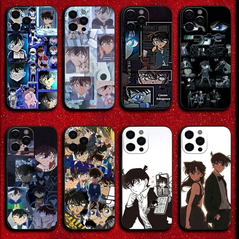 

Shinichi Detective C-Conan Phone Case For iPhone 16,15,14,13,12,11,Pro,XS,Max,XR,Plus,E,Mini Shockproof Black Cover