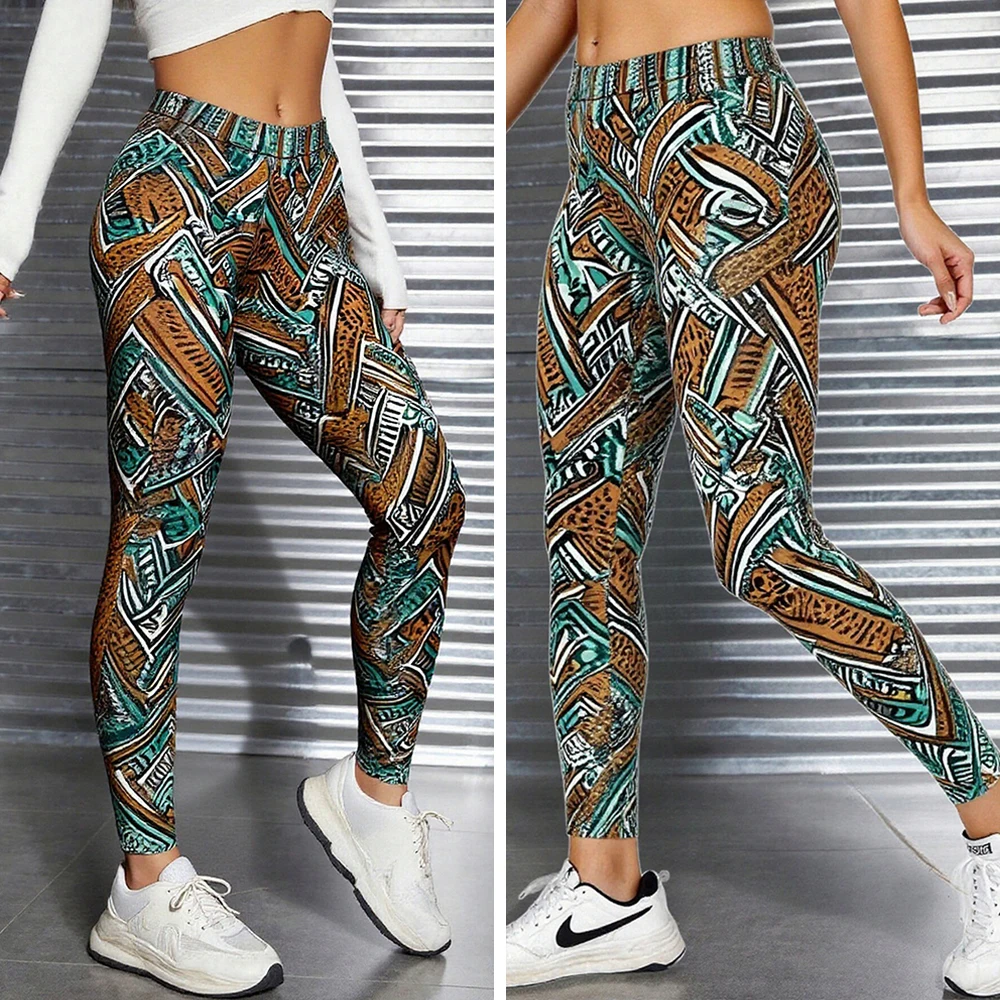 

Women's Autumn Winter Leggings Comfortable High Waist Full Length Graphic Print Slim Printed Leggings