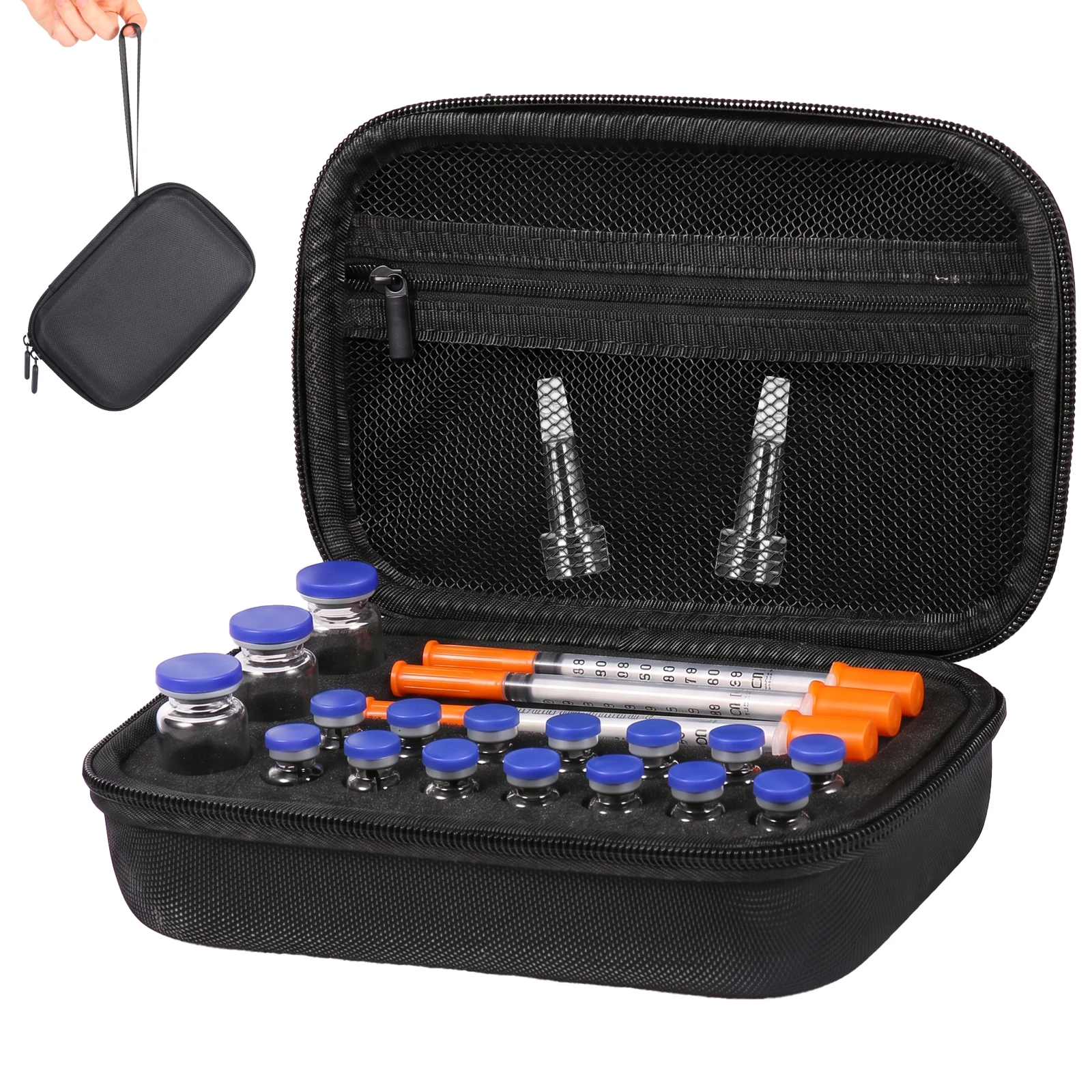 3/10ML Insulin Vial Storage Box Portable Travel Peptide Organizer Bag Hard Shell Fridge Freezer Tube Vials Storage Case