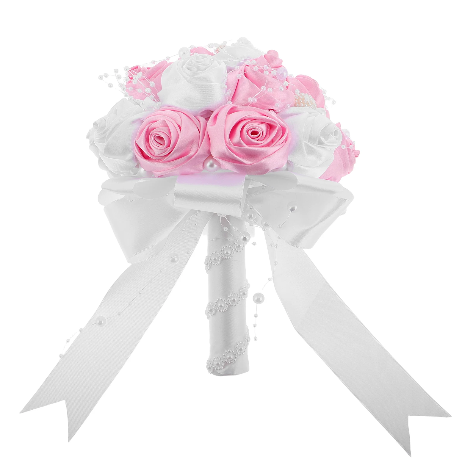 

Luxury Satin Rose Bridal Bouquet Artificial Wedding Flowers Elegant Fake Rose Bouquet For Bride Multi Occasion Decor