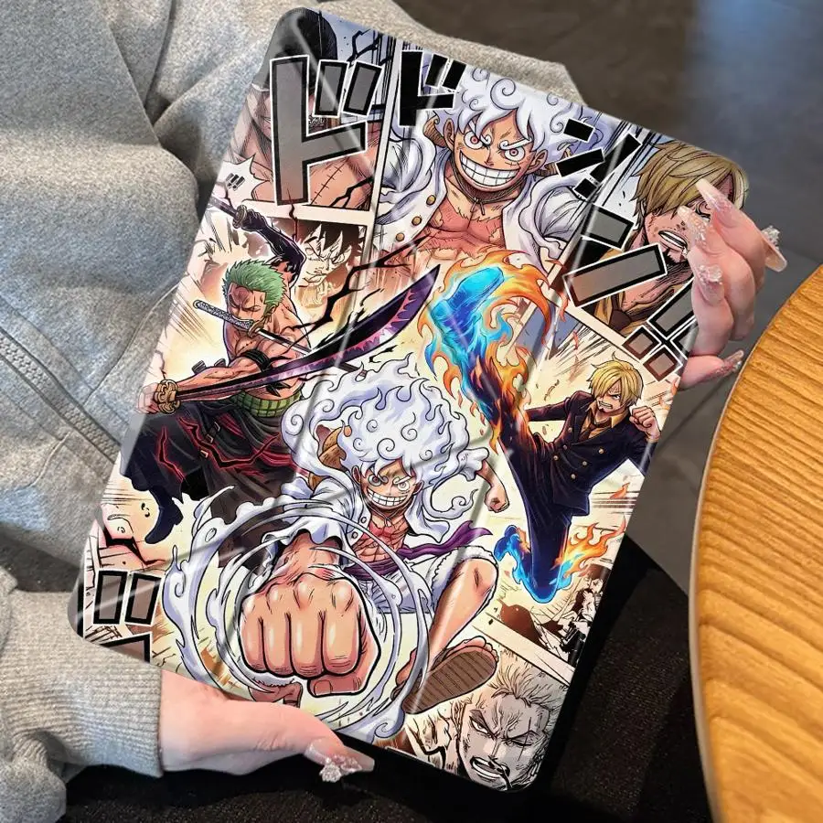Tablet Case For iPad 12th 10th Gen Pro M4 13 2025 2026 Air 8 M2 M3 3 9th 11th Mini 7 6 5 With Pen Slot Cover Anime Cool L-Luffys