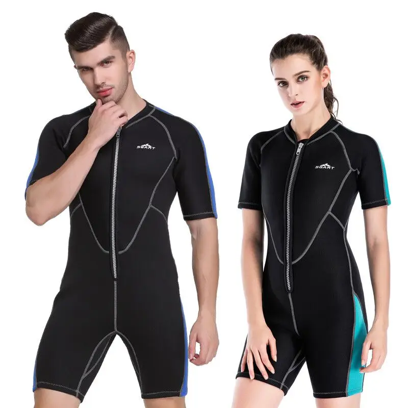 Genuine 2MM Wetsuit One-piece Swimsuit, Cold-proof and Pressure-resistant Short-sleeved Swim Surf Suit