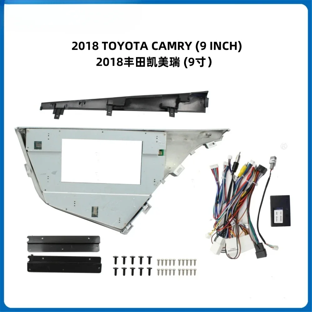 For TOYOTA CAMRY 2018 9 Inch 2din Car Fascia Radio DVD Panel Wire Dash Install Facia Bezel Adapter Plate Frame