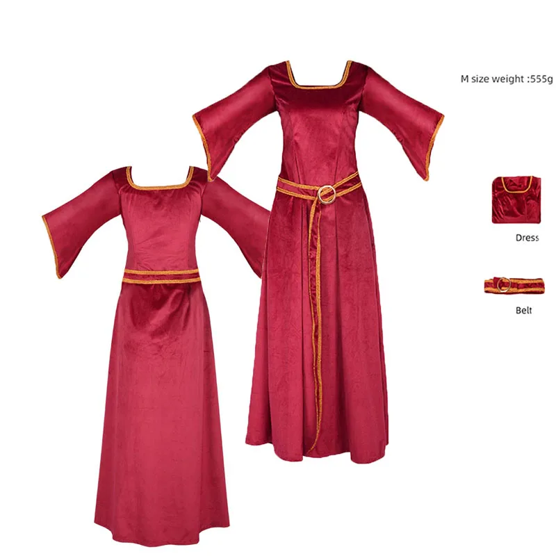 

Gothel Cosplay Costume Anime Red Dress Mother Cos Jumpsuit Adult Women Belt Full Set Outfits Halloween Carnival Party Suit