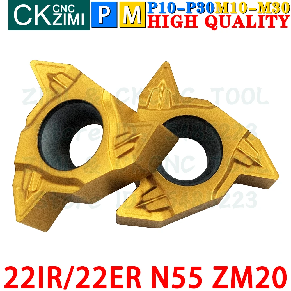 22ER N55 ZM20 22IR N55 ZM20 Carbide Insert Internal External Thread Threaded Inserts Tools CNC Metal Lathe Turning Cutter Tools