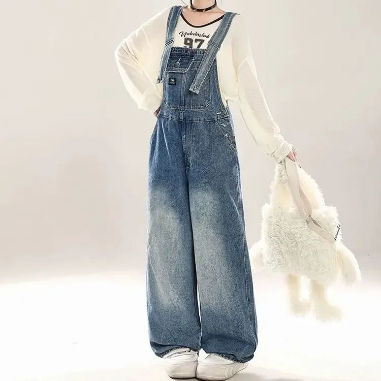 

Весенне-летний новый женский джинсовый комбинезон, свободные комбинезоны для работы на работу