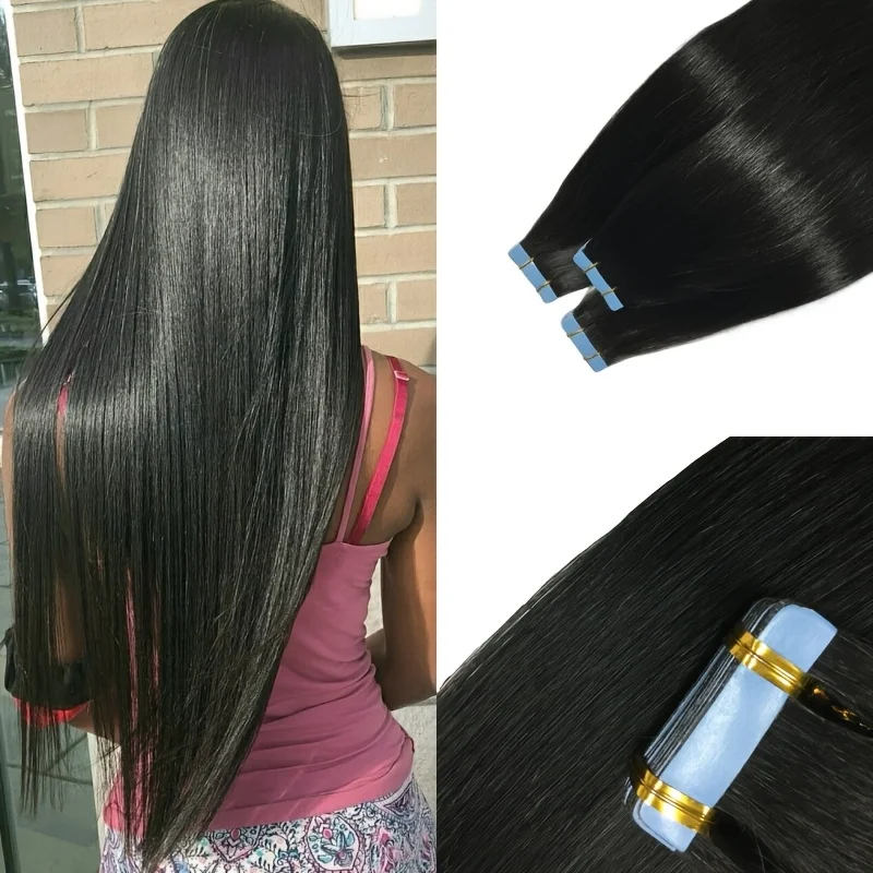 شريط مستقيم في الشعر التمديد الشعر البشري 2 جرام/قطعة 20 قطعة البرازيلي ريمي الشعر البشري وصلات شعر بشرية طبيعية الشريط في التمديد