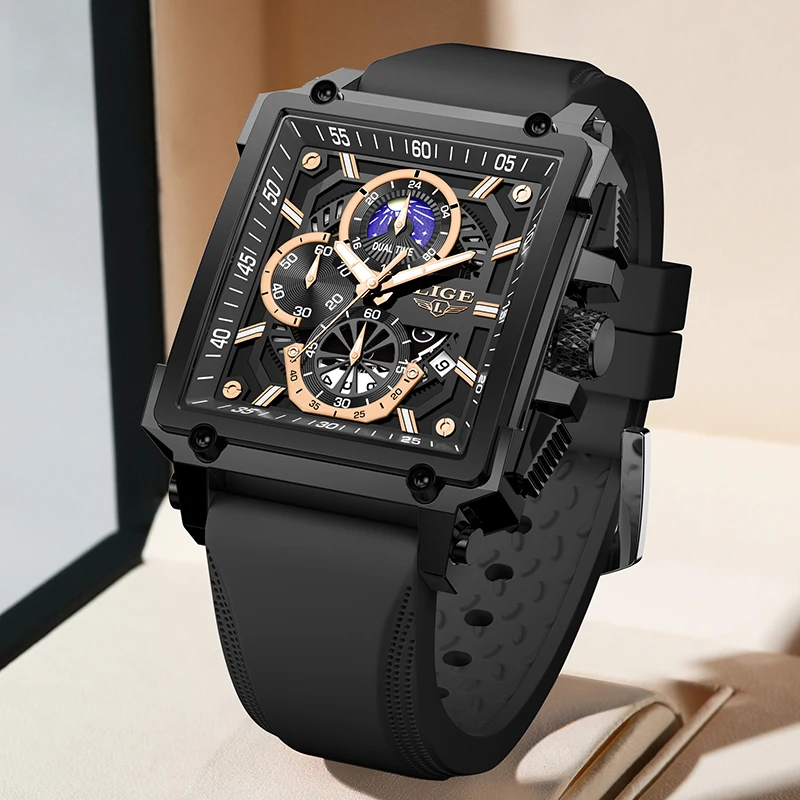 TOP LIGE موضة ساعات رجالية مضيئة مقاوم للماء ساعة رجالية كوارتز ساعة اليد سيليكون الساعات الفاخرة للرجال reloj hommes