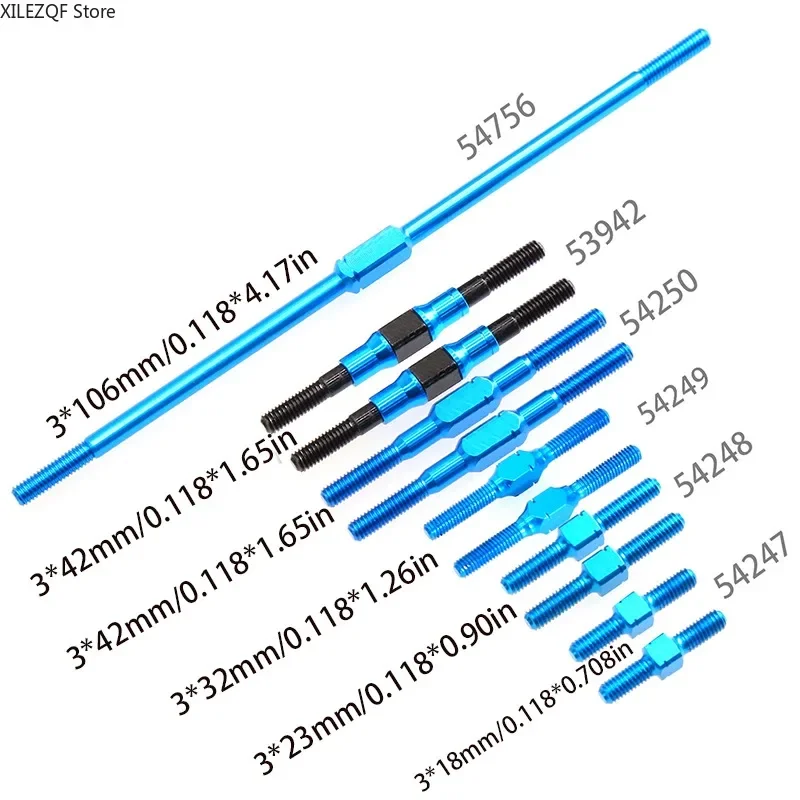 3x18/23/32/42/106 Turnbuckle Shaft Link Rod Set - Upgrade Parts Accessories for Tamiya RC Cars - Compatible with Models 53942