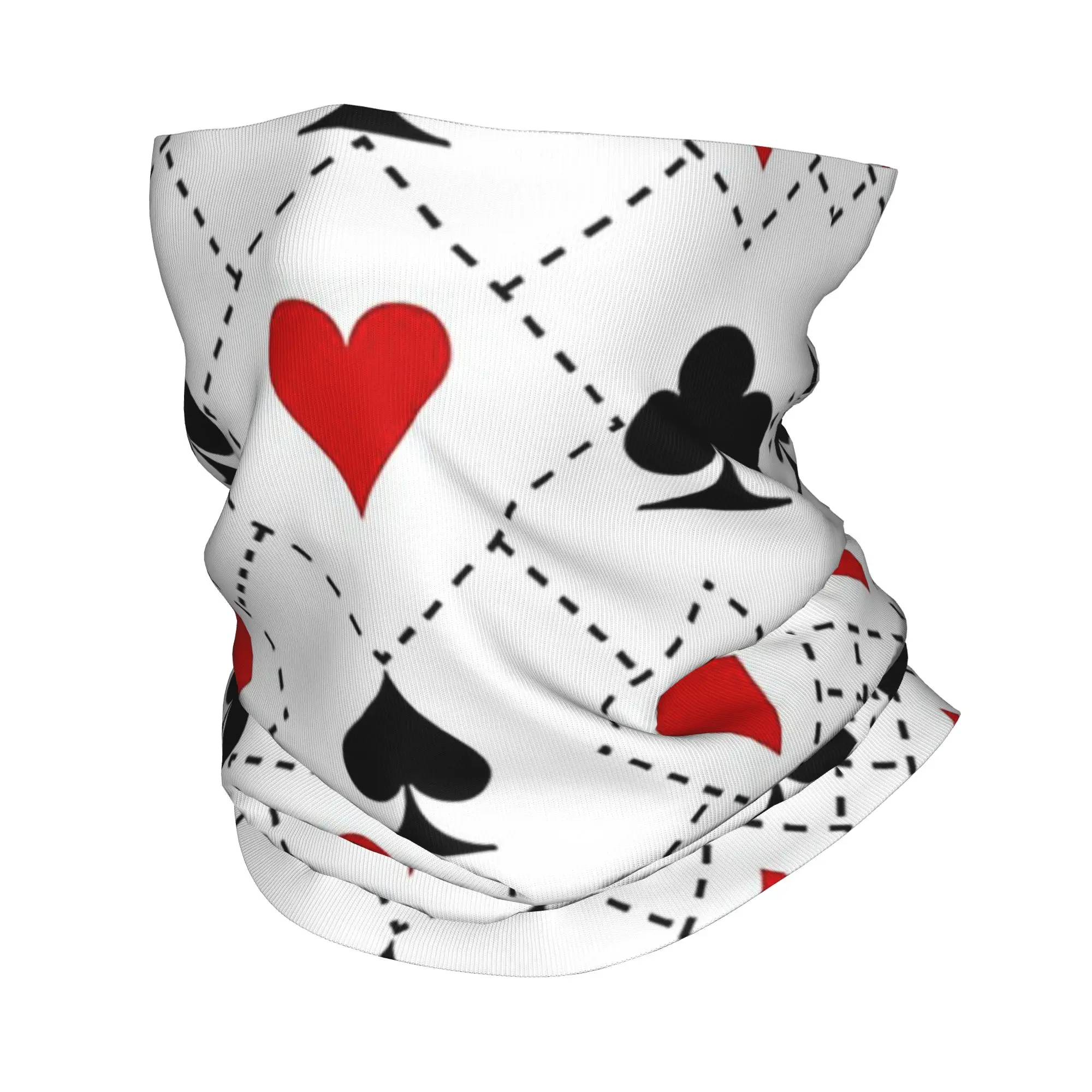 Playing cards suit symbols pattern Bandana Neck Cover Printed Mask Scarf  Cycling Scarf Running For Men Women Adult All Season