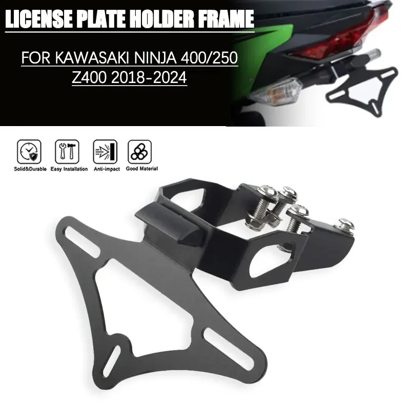 For KAWASAKI NINJA 400/250 Z400 2018-2024 2023 2022 2021 2019 Carbon Steel Motorcycle License Plate Cornering Lamp Holder