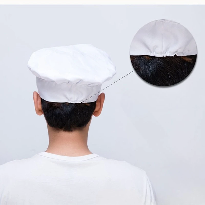 Chapeaux de chef pour hommes et femmes, chapeau en tissu haut de gamme, blanc pur, pour la pâtisserie, la pâtisserie, les desserts, les magasins, les cuisines, les services de restauration, couvre-chef