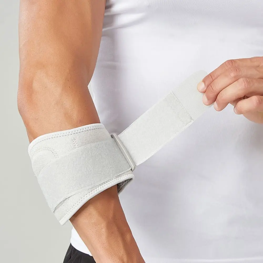 

Nylon Fitness Elbow Brace Adjustable Wear-resistant Compression Elbow Support Pads Protection Non-Slip Breathable Arm Pad