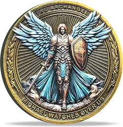 The Archangel Michael Watches Over Us Challenge Coin - Psalm 91:10-11 Inspirational Religious Collectible Coin