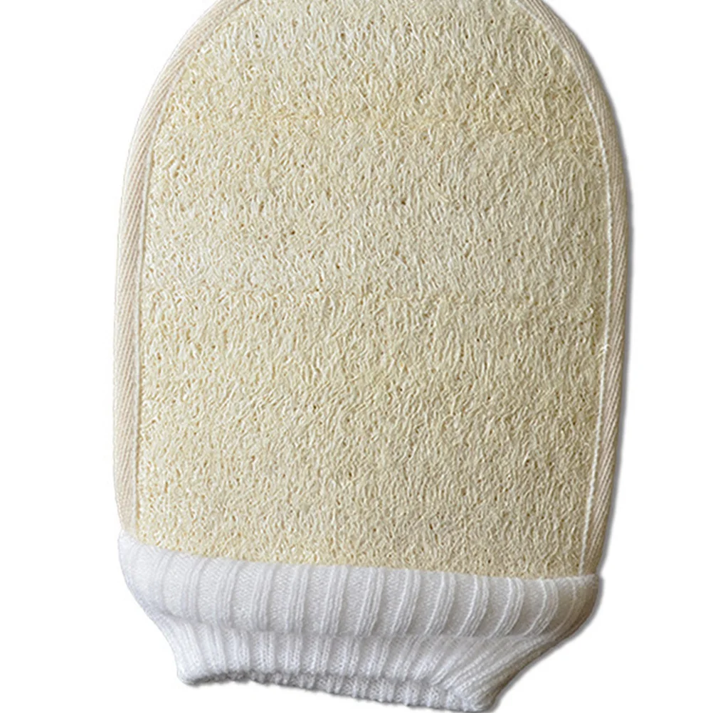 

2Pcs Bathing Gloves Loofah Exfoliating Scrubber for Body Massage Soft Skin Cleansing Sponge with Elastic Strap Fingerless Shower