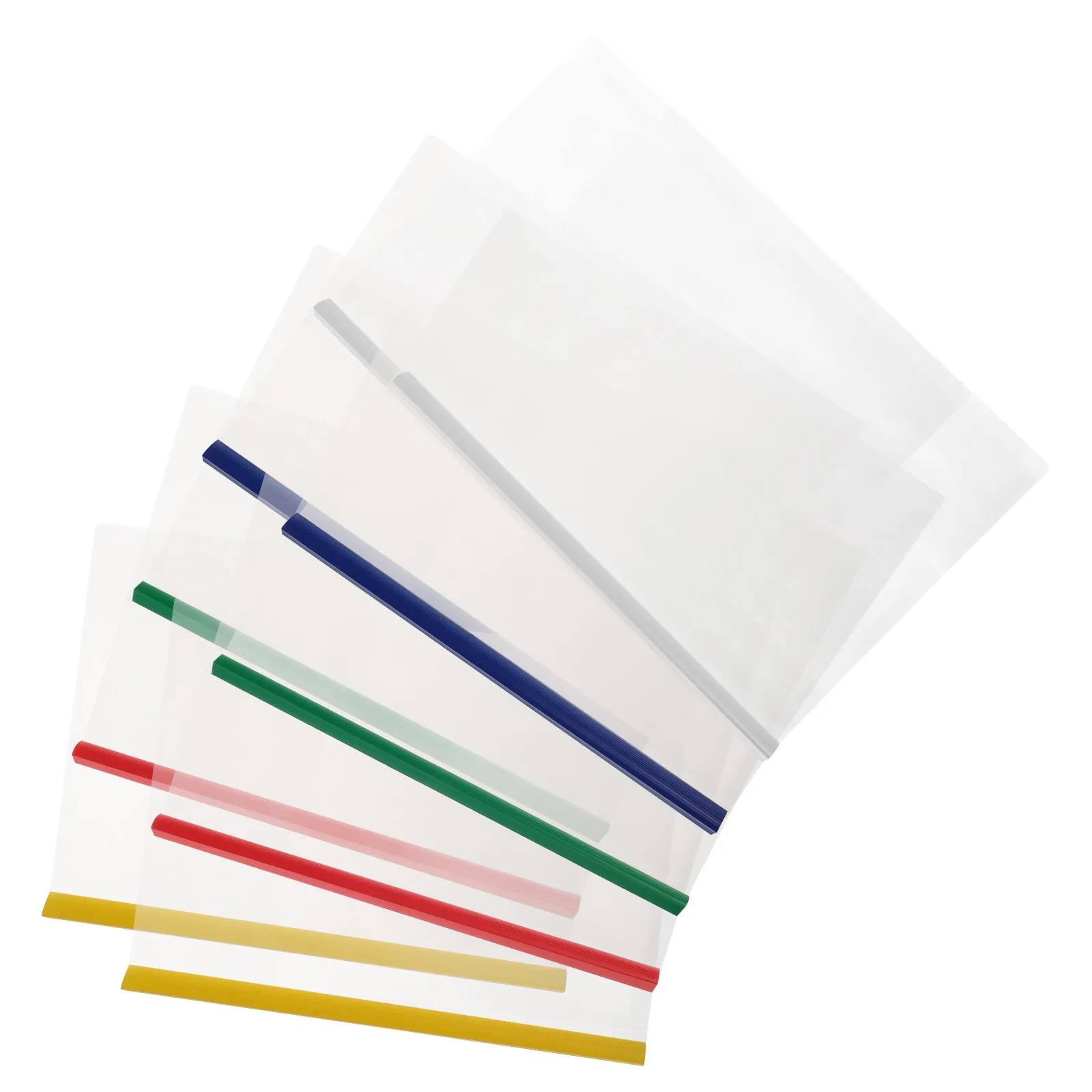 

10Pcs A4 Plastic Slide Rod File Folder Transparent Clear Document Organizer Folder Binding Bar for Office School Resume Report