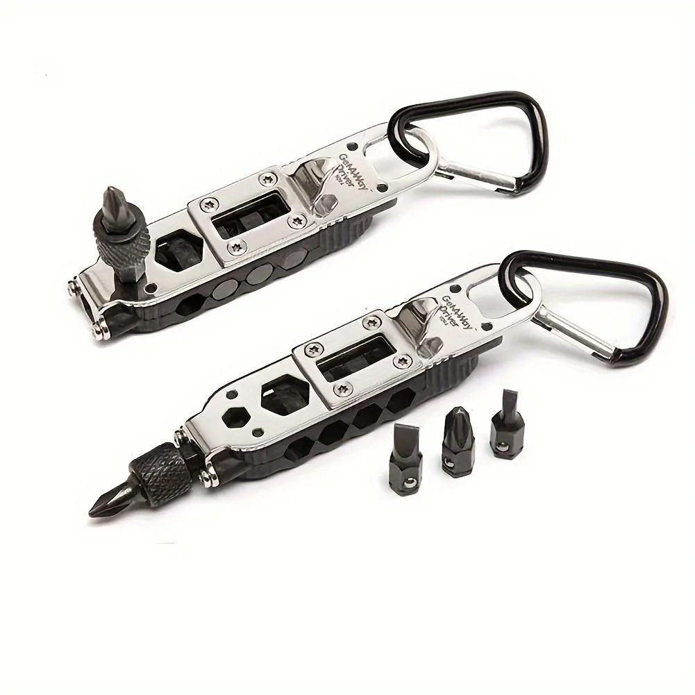 

Multi-functional Mini Screwdriver Outdoor EDC Keychain Shaped Screwdriver Portable Steel Repair Tool