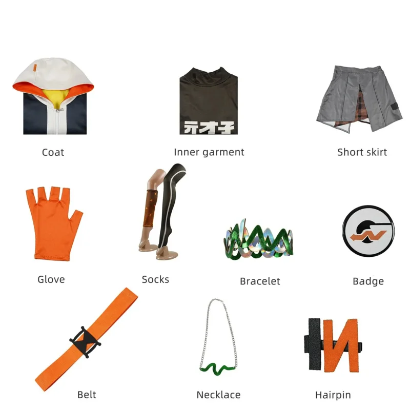 CyAnime Game Zenless Zone Zero Belle Косплей Костюм Спортивный костюм Пальто с капюшоном Юбка Парик Украшения на талии Женский сексуальный повседневный костюм