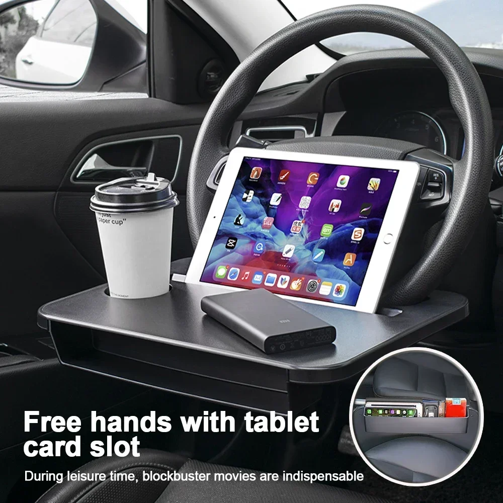 Multi-used Car Tray Laptop Desk Pad Mount Stand Eat Work Steering Wheel Dining Table Bracket Board Seat Gap Filler Organizer
