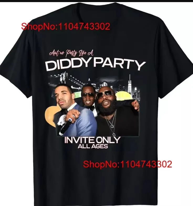 Aint No Party Like A Diddy Ver 3 Rap T Shirt New Black Vintage Washed Soft Top for Everyday Wear Unisex Stretched Comfortable