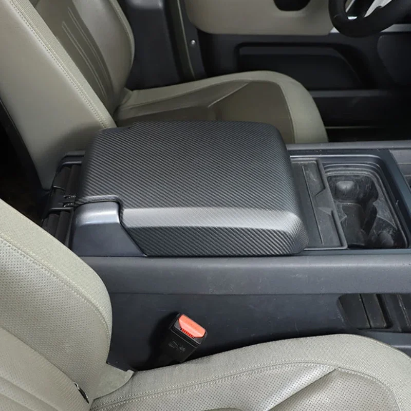 

Real Carbon Fiber Car Center Control Armrest Box Cover Interior Car Accessories For Land Rover Defender 90 110 130 2020-2024