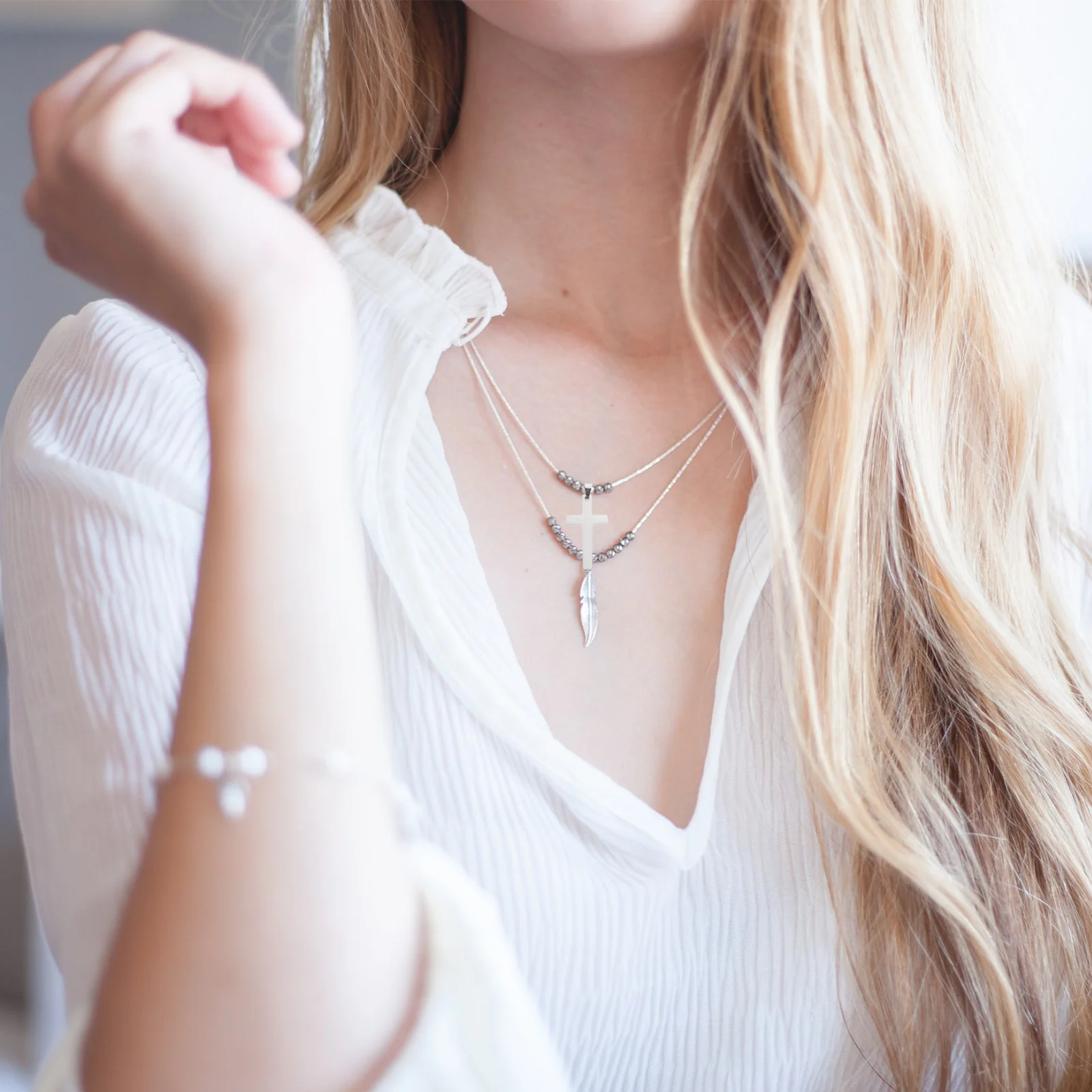 

3Pcs Cross Pendant Necklace DIY Jewelry Making Durable Decorative Charm Accessories for Bracelets Keychains Cellphone