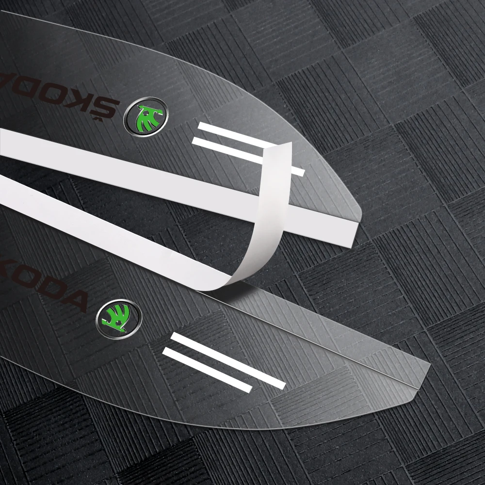 2Pcs Car Rearview Mirror Rain Eyebrow Sun Shade Protector Sticker For Skoda Octavia 2 3 A7 Fabia Rapid Superb Scala Kamiq Karoq