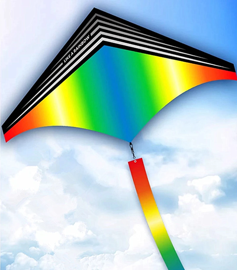 Gratis Verzending Internet Celebrity Cartoon Regenboog Boog Kite Vliegen Outdoor Fun Doek Vlieger Kite String Grote Wind Vlieger Windsok