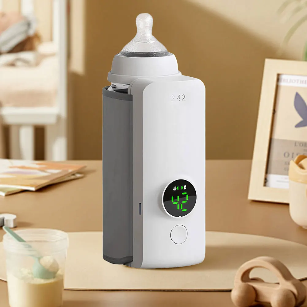 Portable Bottle Warmer Rechargeable Baby Bottle Warmer with Temperature Control for Comfortable Baby Feeding On The Go