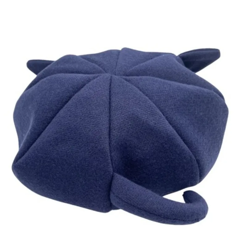 Scaramouche Cat Game Genshin Impact Cosplay Octagonal Hat Unisex Kids Adult Wanderer Balladeer Beret Cap Kunikuzushi Accessories