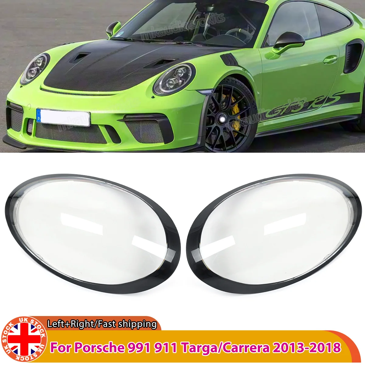 

Комплект прозрачной крышки объектива передней фары для Porsche 991 911 Targa/Carrera 2013-18