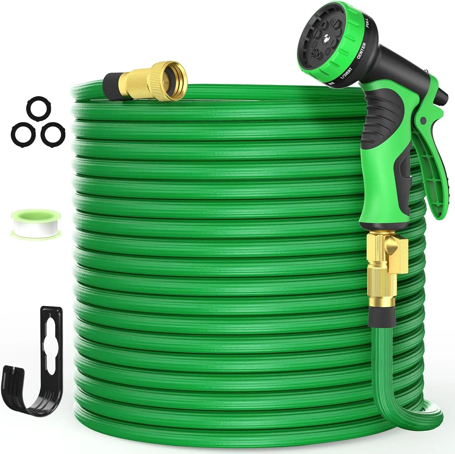 

100ft Expandable Garden Hose with 10 Function Nozzles, New Water Hose with 50 Layers Innovative Nano Rubber