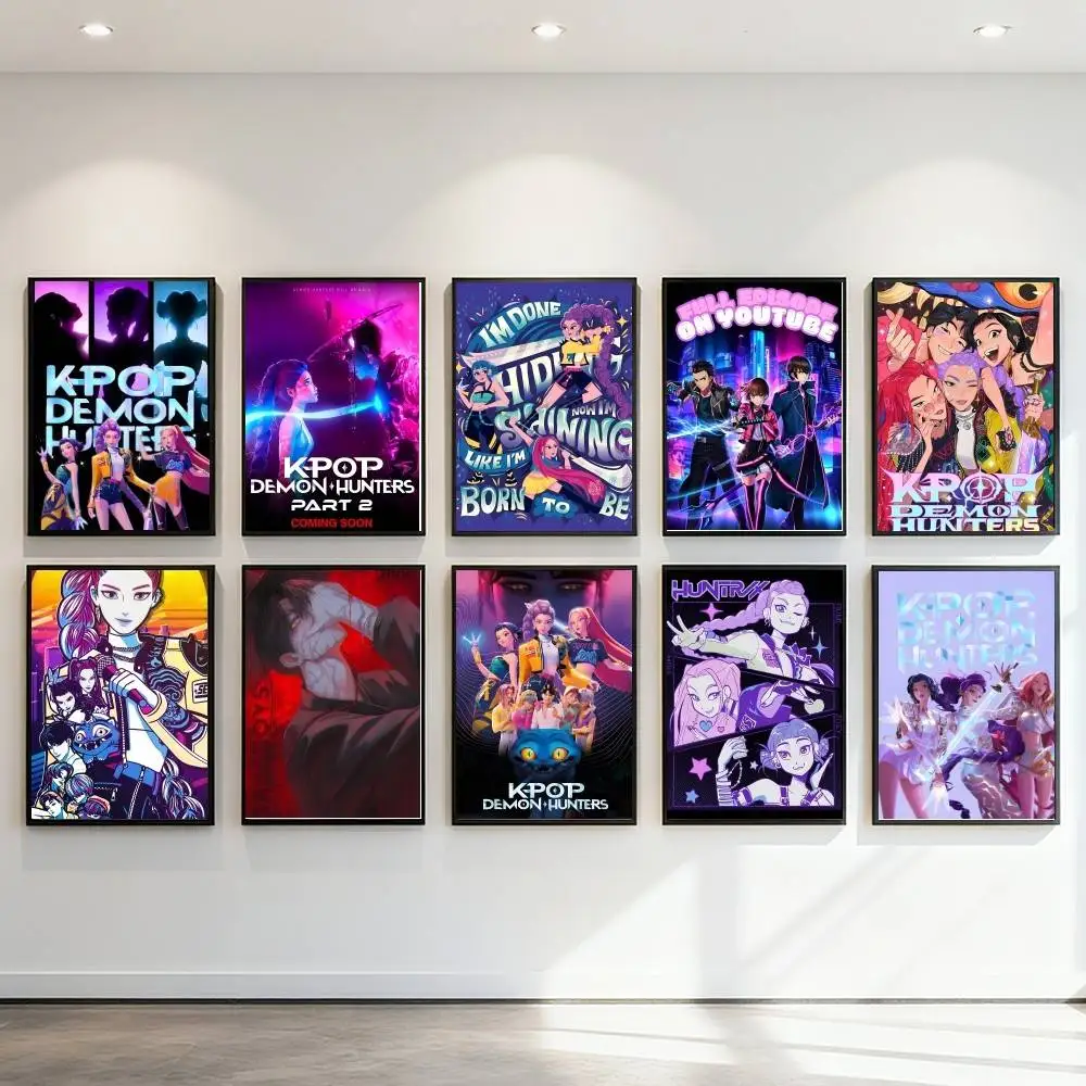 K-pop D-Demon Hunters Anime Poster Art Print Anime Style Home Decor Ideal Gift Perfect Room Decor