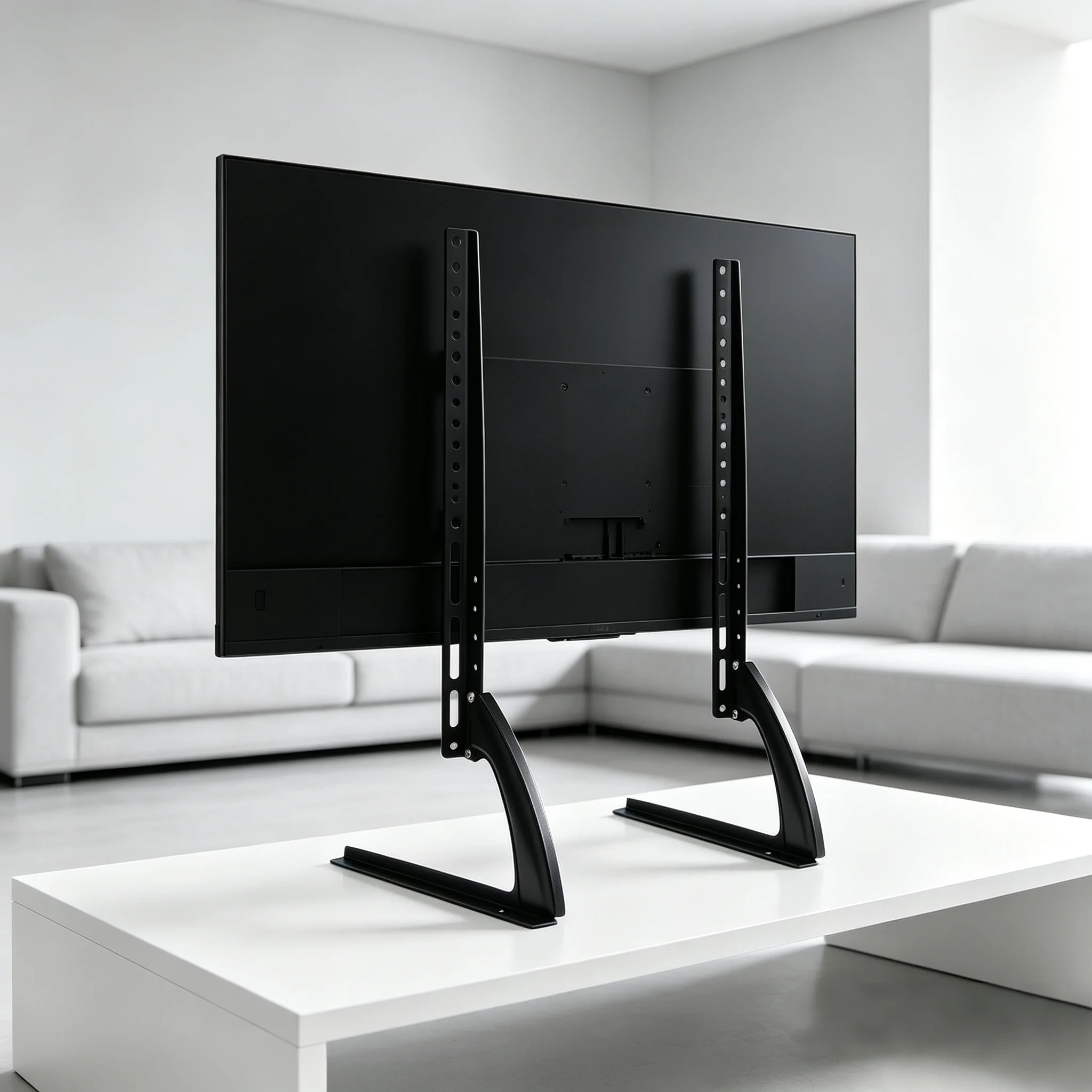Universal Table Top TV Stand Mount, 14-43 Inch TV Base Legs, 3-Level Height Adjustable Replacement TV Feet for Flat Screen Telev