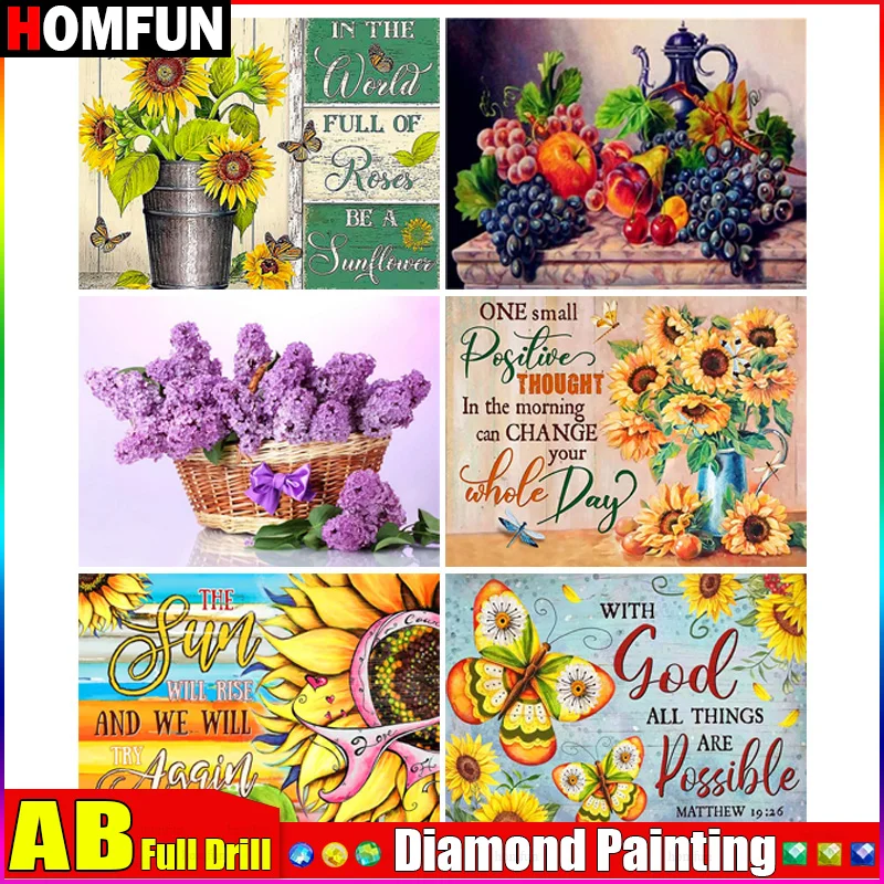 HOMFUN AB Diamond Painting Full Square/Round Diamond 