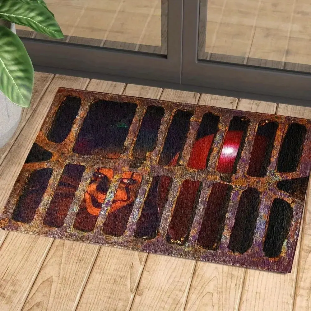 ممسحة VIKAMA Creepy Clown Halloween، دعم غير قابل للانزلاق للاستخدام الداخلي/الخارجي، الخيار الأفضل لديكورات حفلات الأفلام الرعب #4