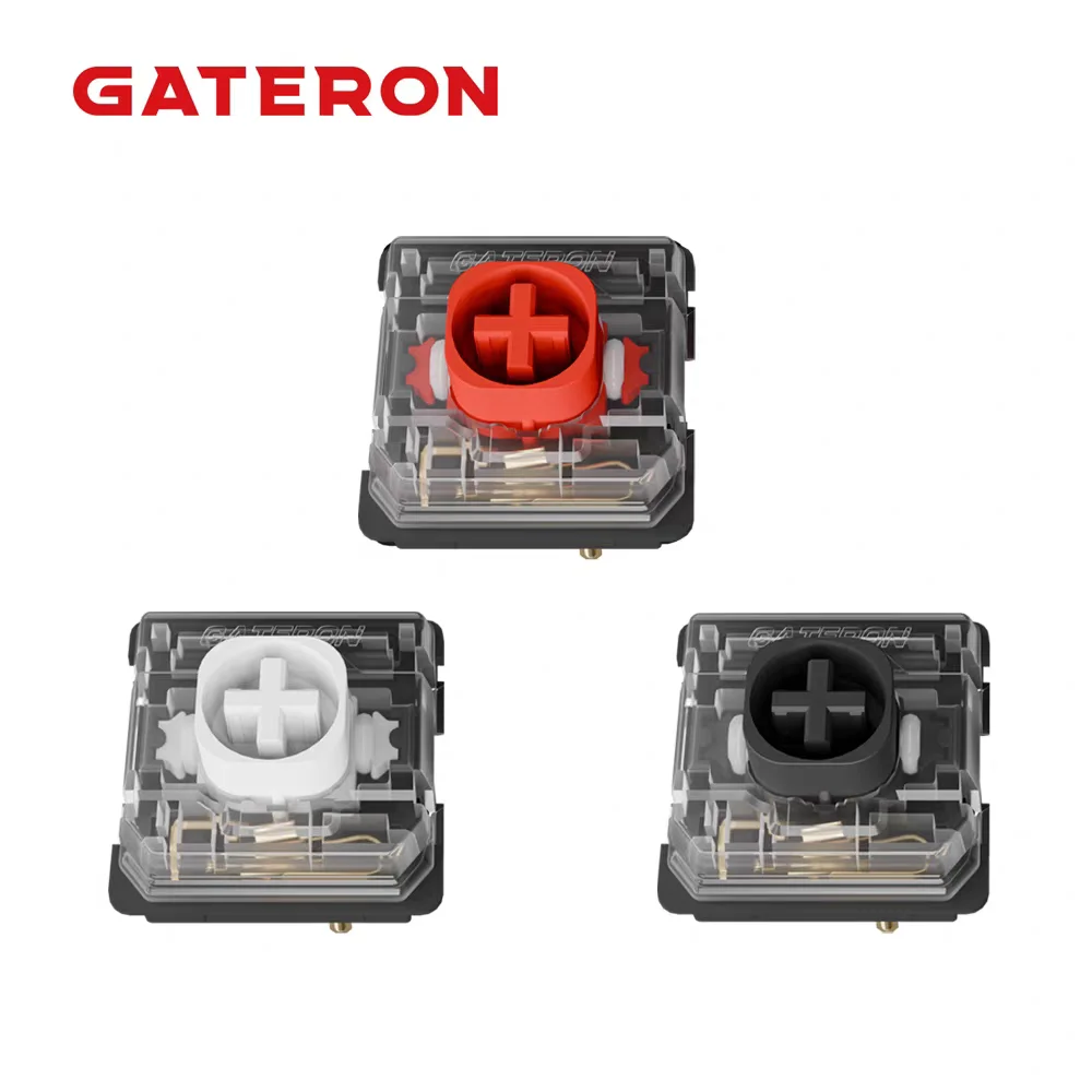 GATERON KS-33 Switches de Perfil Baixo 2.0 Silenciosos Lineares Vermelho Preto Branco 3 Pinos RGB para Teclados Mecânicos de Jogos DIY Hot Swap
