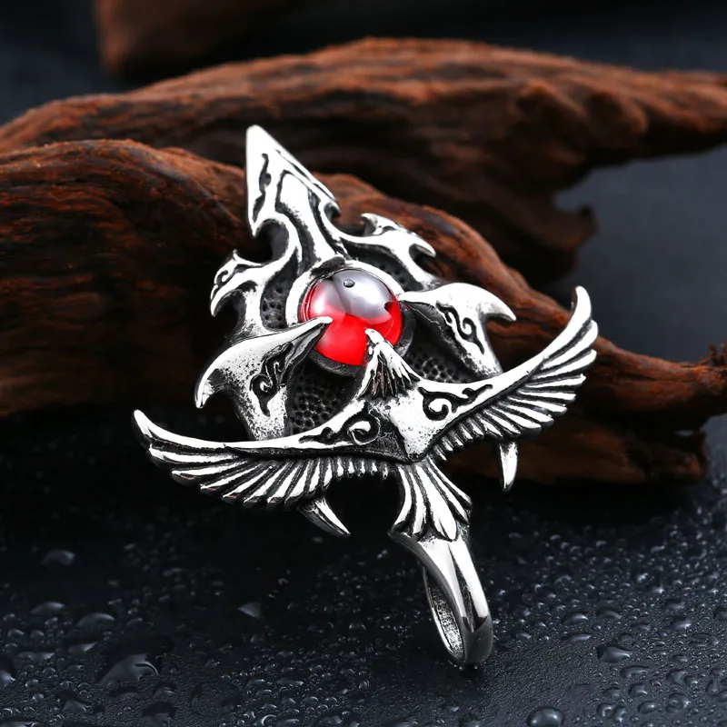 Steel soldier new products stainless eagle with stone pendant men and women good detail necklace pendant