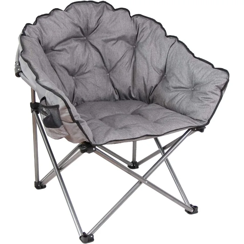 

Padded Cushion Outdoor Folding Lounge Patio Club Chair,
