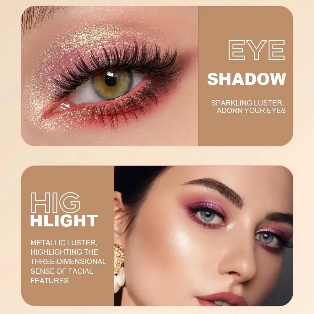 Glitter Metallic Double Head Eyeshadow Pencil Highlighter Pigment Waterproof Easy Apply Blue Green Pearlescent White Eyeshadow