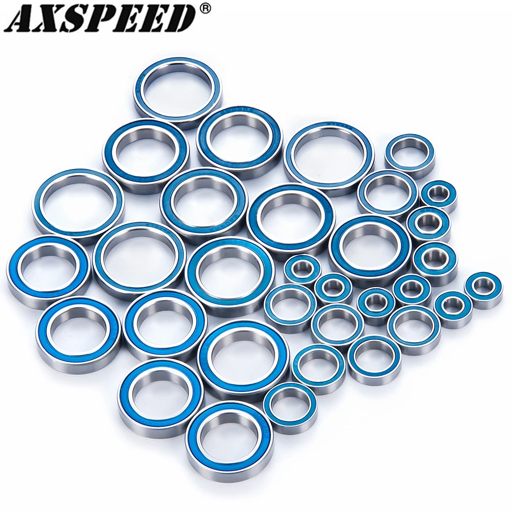 

AXSPEED 33PCS Rubber Seal Bearing Kit for 1/5 X-Maxx 8s, 77086-4 RC Buggy Trucks Blue Bearings Upgrade Parts