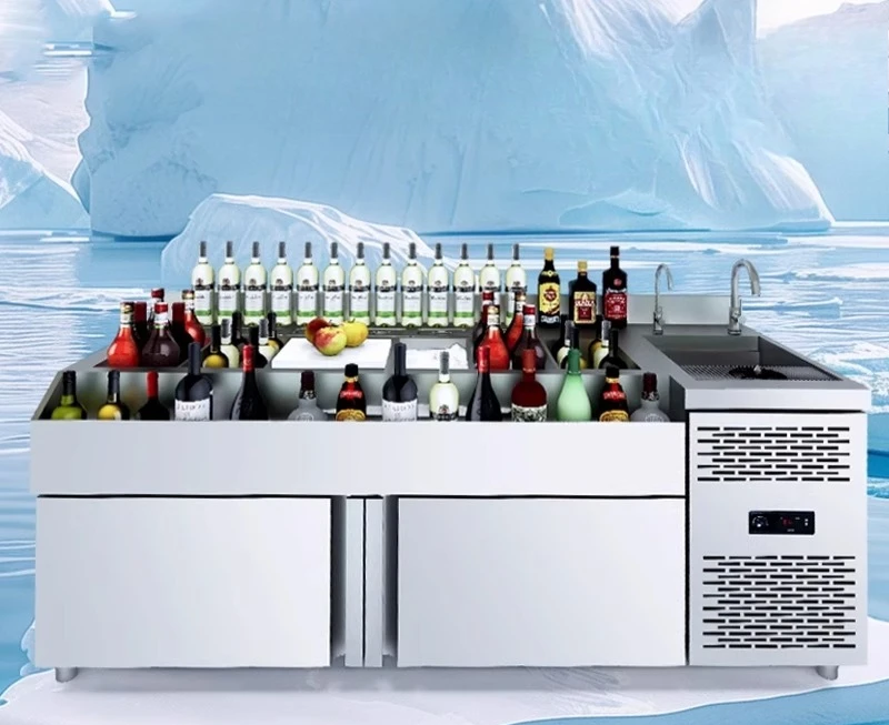 Commercial stainless steel bar bartender bartender refrigerated chilled water bar console